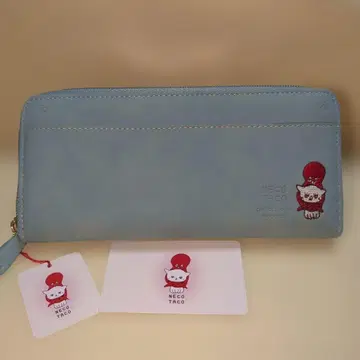 NECO TACO 스카이블루 자수 장지갑 카드 홀더 22