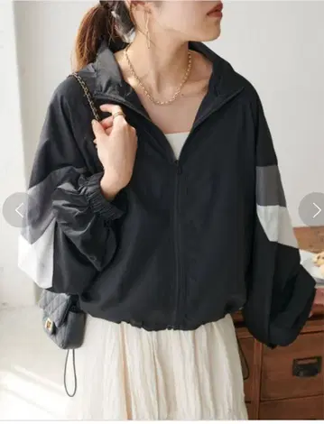 미사용 새상품 택 없음 DISCOAT 소매 배색 셔츠 블루종