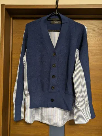 네이비 가디건 셔츠 콤비