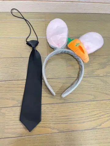 키즈 토끼 귀 머리띠 넥타이 주토피아