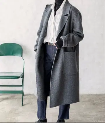 IENA 에어리 울 리버 체스터 코트 그레이 S 사이즈 울 80%