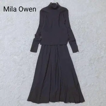 미라 오웬 스커트 셋업 카멜 사이즈 1 터틀넥 긴팔