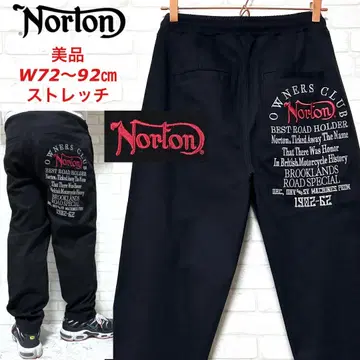 새상품급 Norton 스트레치 와이드 이지 팬츠 올 자수 워크 팬츠