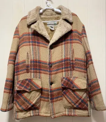 LLbean 엘엘빈 보아 자켓 체크 무늬 L 구제 의류, 방한 커버올