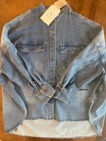 PUAL CE CIN 데님 버튼 다운 셔츠