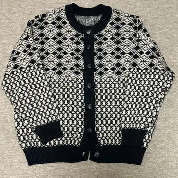 [ FREAK'S STORE ] 노르딕 무늬 가디건 블랙 x 아이보리
