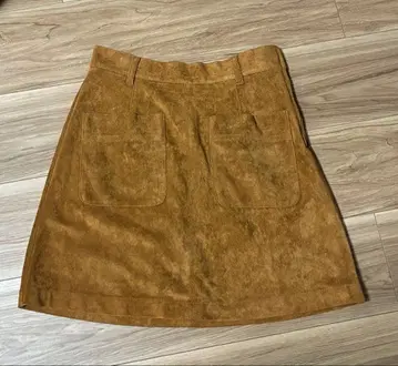 브라운 스웨이드풍 미니 스커트