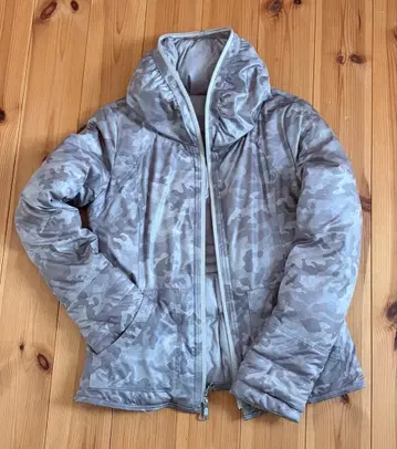 카모 패턴 실버 리버서블 다운 자켓