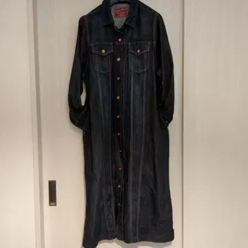 써니클라우드 다크 데님 셔츠 원피스 긴팔