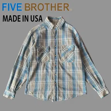 90s FIVE BROTHER USA제 플란넬 헤비 플란넬 셔츠