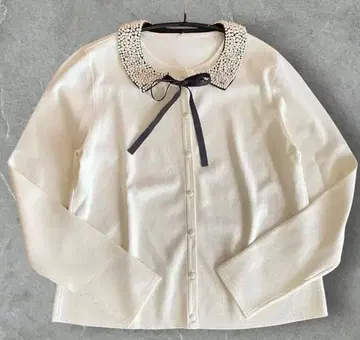 레리안 상의 펄 비쥬 가디건 카라 탈부착 가능 리본 11호