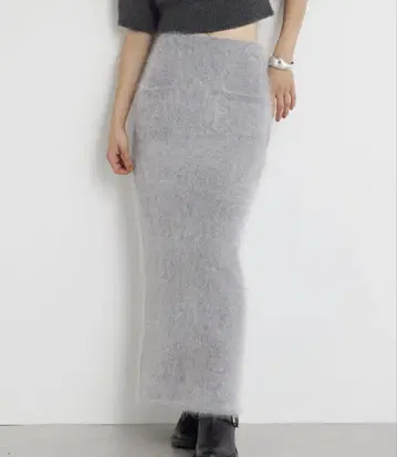 Whim Gazette THE PAUSE 퍼 니트 타이트 스커트