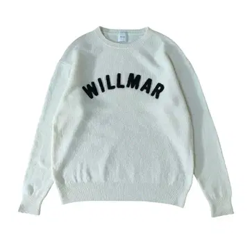 스픽 앤 스팬 자수 로고 니트 화이트 블랙