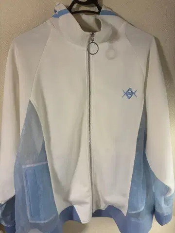 REFLEM 시스루 후드티 스카이블루