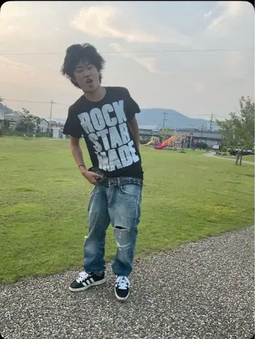 ROCK STAR MADE 티셔츠 세트 (핑크, 블랙)