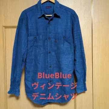 BlueBlue 빈티지 남성용 데님 셔츠