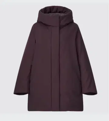 유니클로 하이브리드 다운 자켓 코트 L 와인