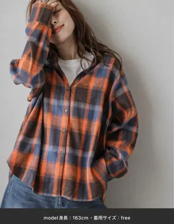 긴팔 빈티지 체크 셔츠