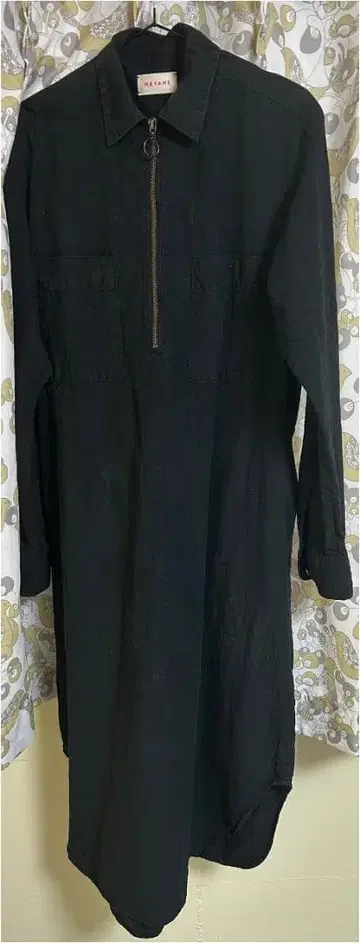 Meyame 메야메 블랙 지퍼 셔츠 원피스