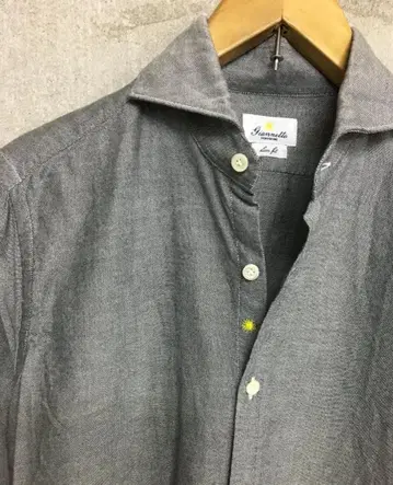 지아네토 새상품급 와이드 칼라 옥스퍼드 셔츠 그레이 사이즈 S