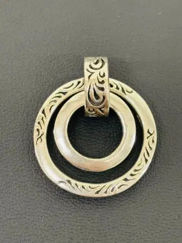 실버 925 이중 반지 펜던트 탑