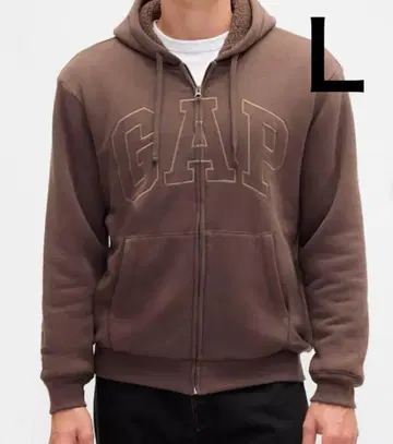 새상품 택 포함 GAP 보아 안감 후드티 L 브라운