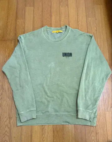 UNION CREW 맨투맨 빈티지 가공 그린 IV 사이즈