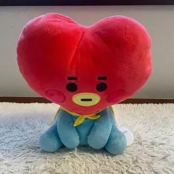 [택 포함 BIG] BT21 TATA 하트형 봉제 인형 쿠션 L 사이즈