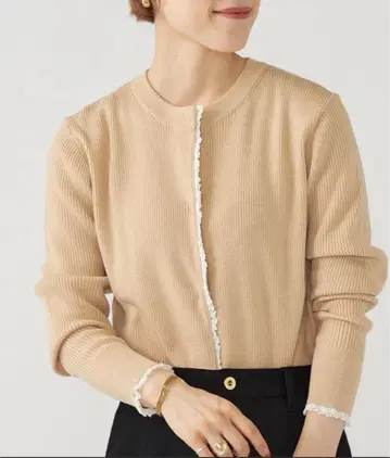 SHIPS any: 프티 레이스 크루넥 니트 가디건