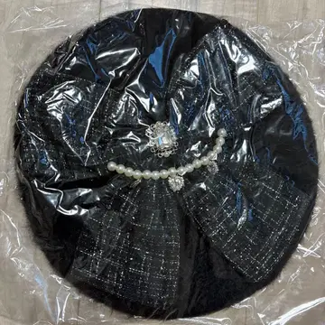 [ 가격 인하 가능 ] 블랙 베레모 펄 장식