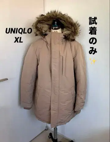 미사용급 UNIQLO 유니클로 XL 에어 테크 다운 코트 자켓 베이지