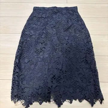 블루 플라워 레이스 타이트 스커트 S
