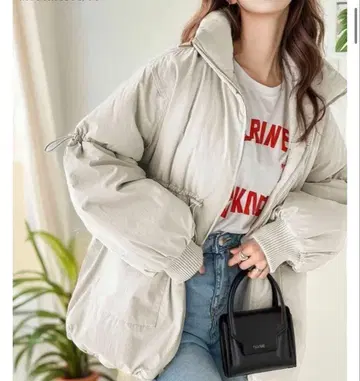 드로스트 디자인 소매 볼륨 충전솜 오버 사이즈 블루종 클래식 엘프