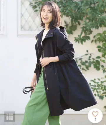 애니팜 애니 [ 손세탁 가능 ] 라이트 후디드 코트 네이비