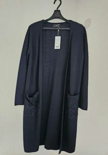 네이비 가디건 S 사이즈 레이스 포켓