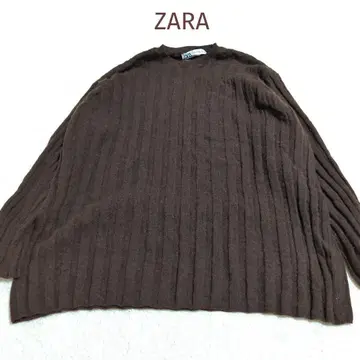 ZARA 자라 양모 캐시미어 혼방 루즈핏 리브 니트 브라운 337