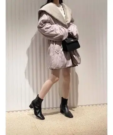 snidel 큐프라 레이디 모즈 코트 핑크