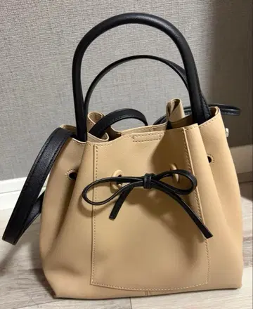 FRAYI.D 리본 백 베이지 바이컬러