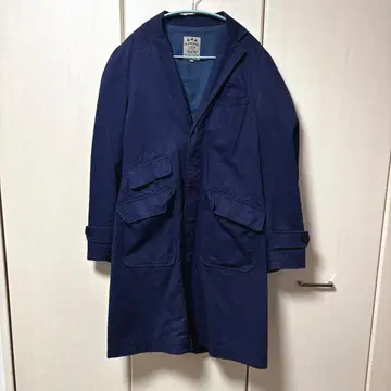 FREAK'S STORE 린넨 혼방 체스터 코트 L 네이비