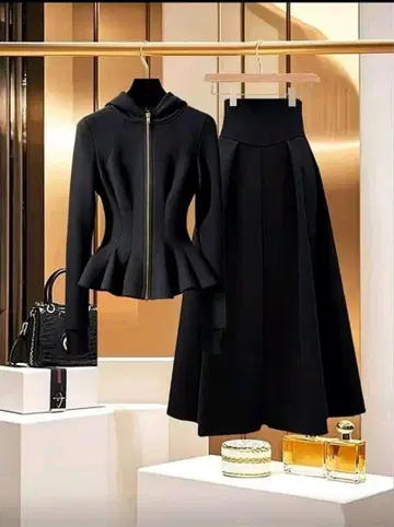 블랙 셋업 후드 부착