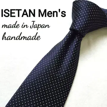 새상품급 ISETAN Men's 네이비 도트 멋진 넥타이 일본제