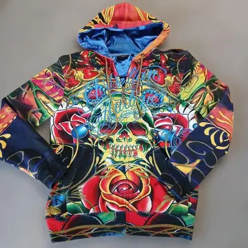 Christian Audigier 스컬 후드티