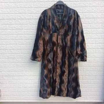 ELEVAGE 브라운 퍼 후드 롱 코트 FREE