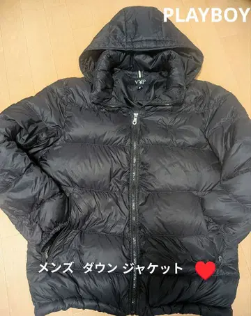 PLAYBOY 블랙 다운 자켓 남성용 다운 새상품급