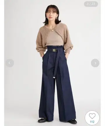 벨트온 와이드 팬츠 스나이델