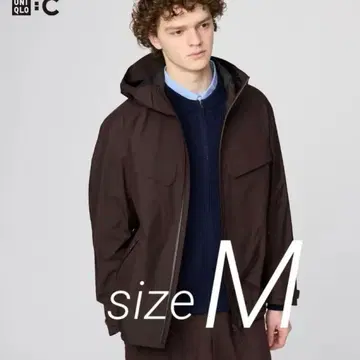 UNIQLO : C 블록 테크 후드티 [다크 브라운