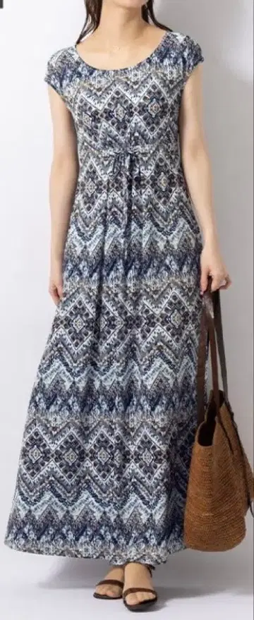 mimigrant 루아나 I라인 블루 미라지 맥시 원피스 M