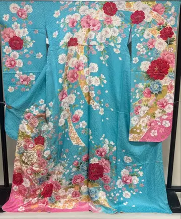 새상품 순수 실크 제작 후리소데