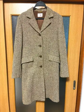 브라운 트위드 체스터 울 코트