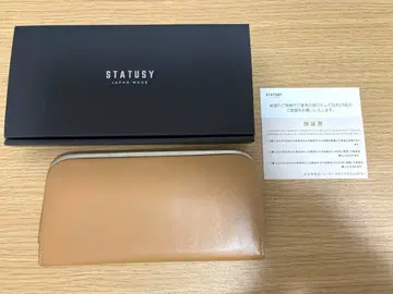 [ 새상품급 ] STATUSY 장지갑 커피 가죽 비건 가죽 라떼